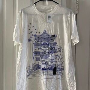 Spirited Away Graphic T-Shirt in White and Blue